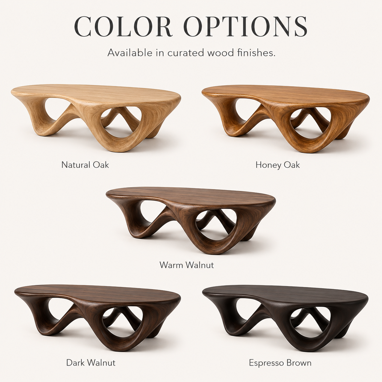 Nera Hollow Base Coffee Table - Color Options