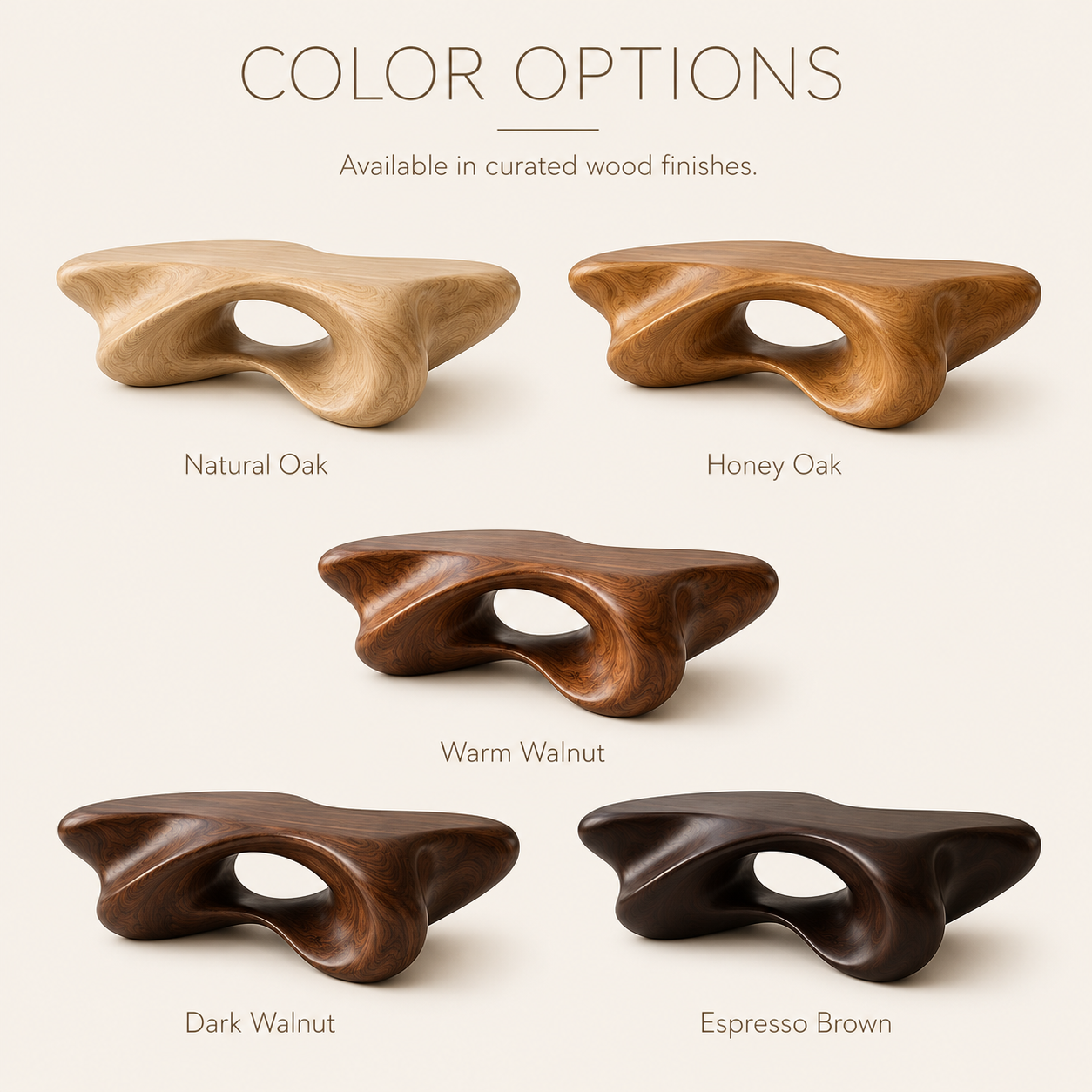 Remy Organic Modern Coffee Table - Color Options