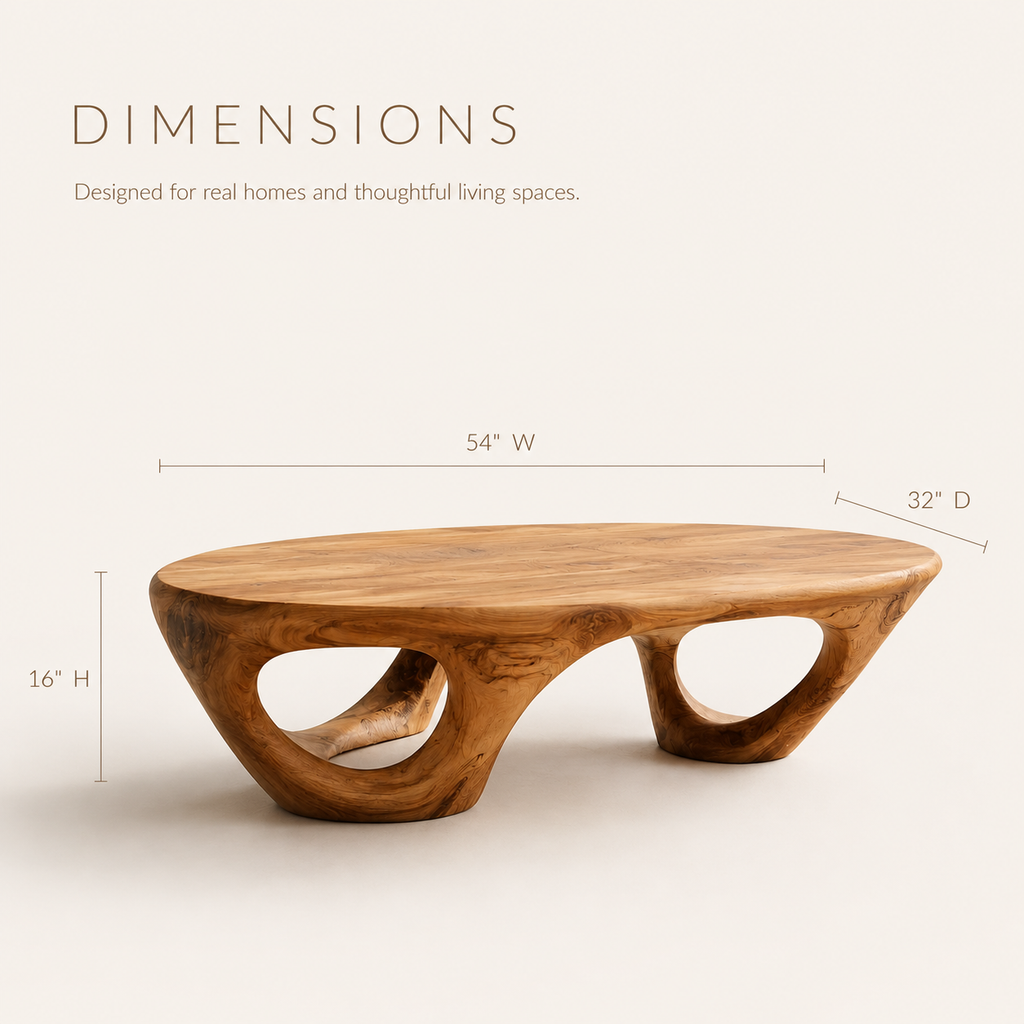 Terra Hollow Oval Coffee Table - Dimensions