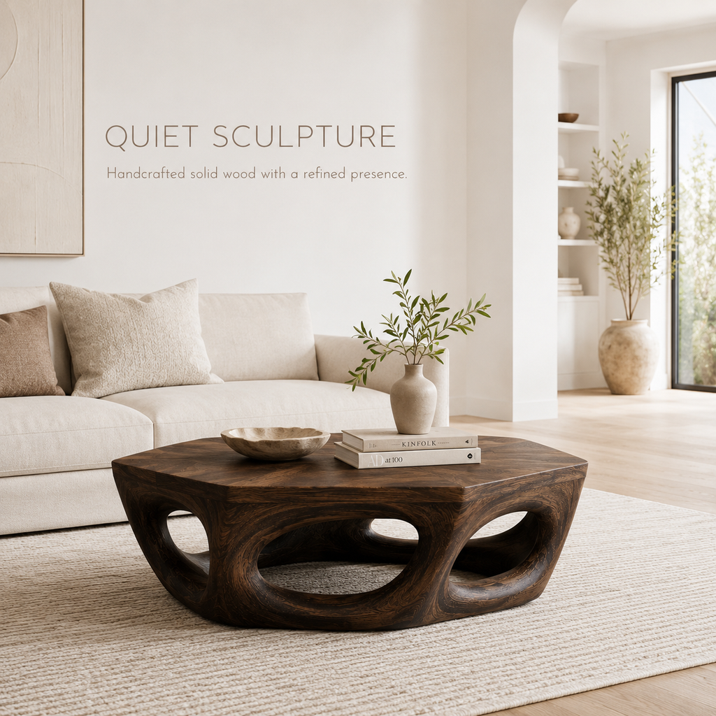 Mira Sculptural Walnut Coffee Table - product image 02