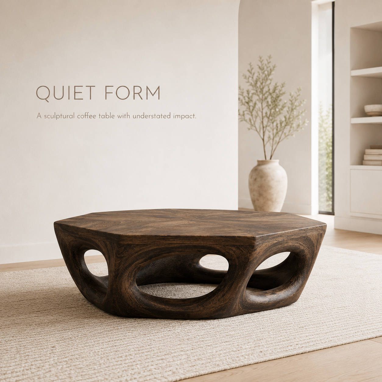 Mira Sculptural Walnut Coffee Table - product image 03