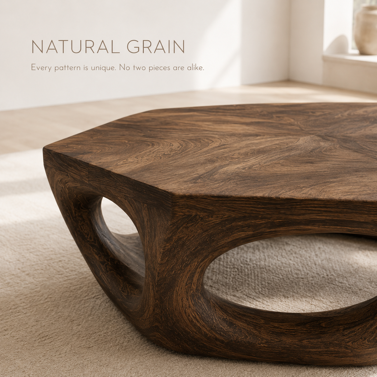 Mira Sculptural Walnut Coffee Table - product image 05