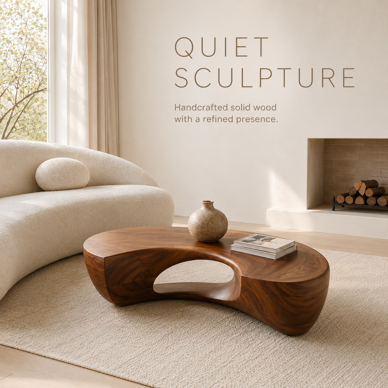 Caldera Rounded Wood Coffee Table - product image 02