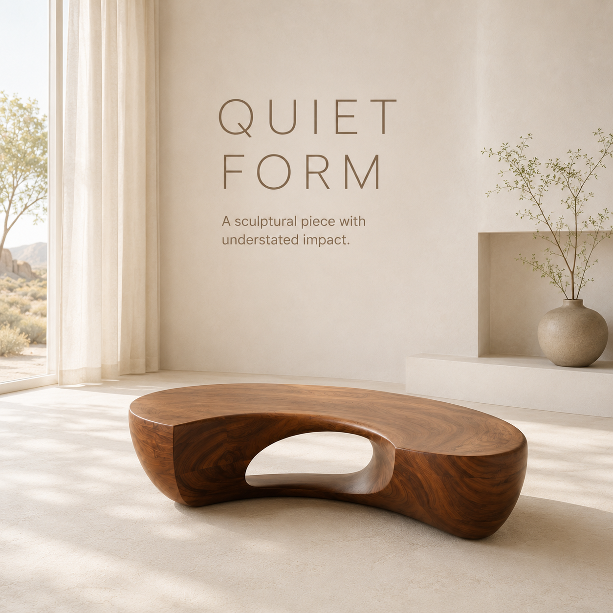 Caldera Rounded Wood Coffee Table - product image 03