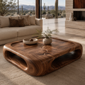 Marin Rounded Wood Coffee Table - main view