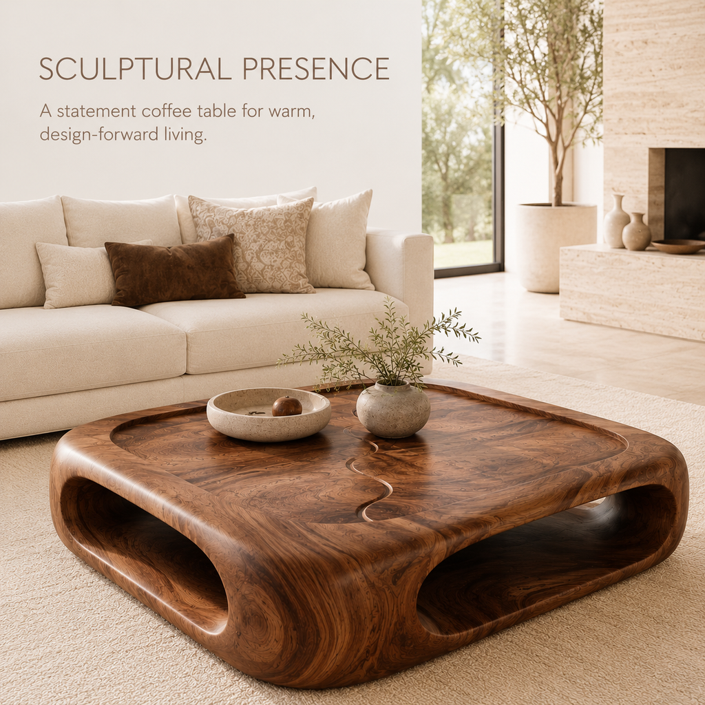 Marin Rounded Wood Coffee Table - product image 02