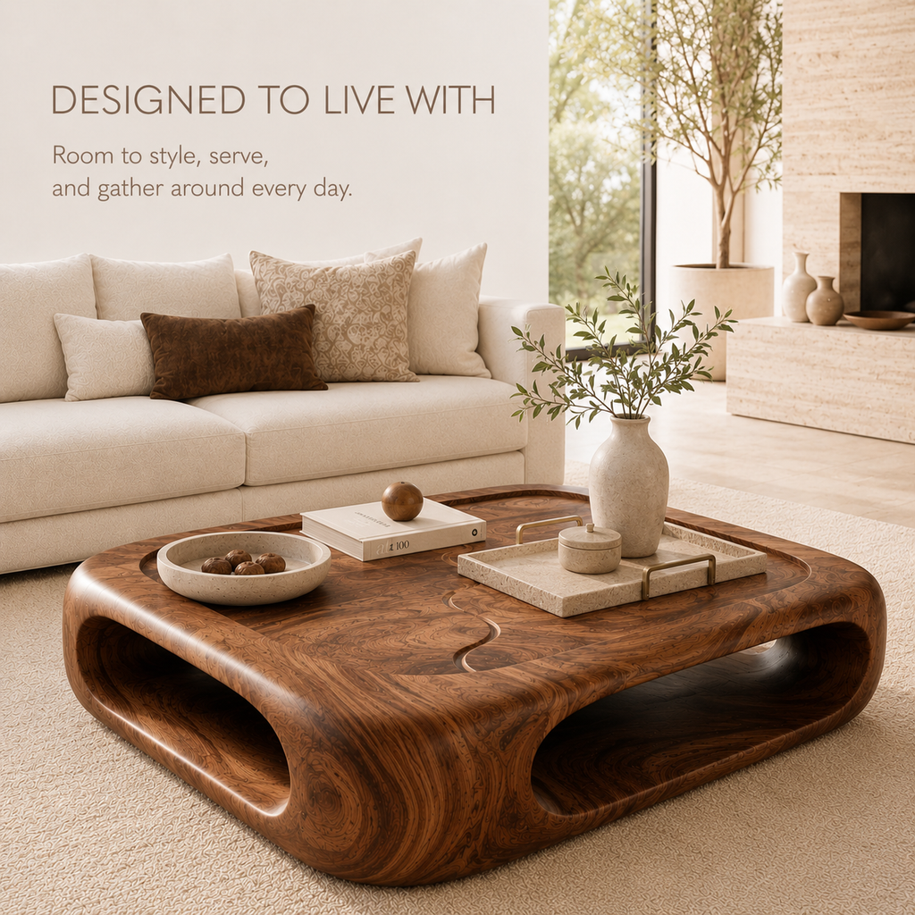 Marin Rounded Wood Coffee Table - product image 07