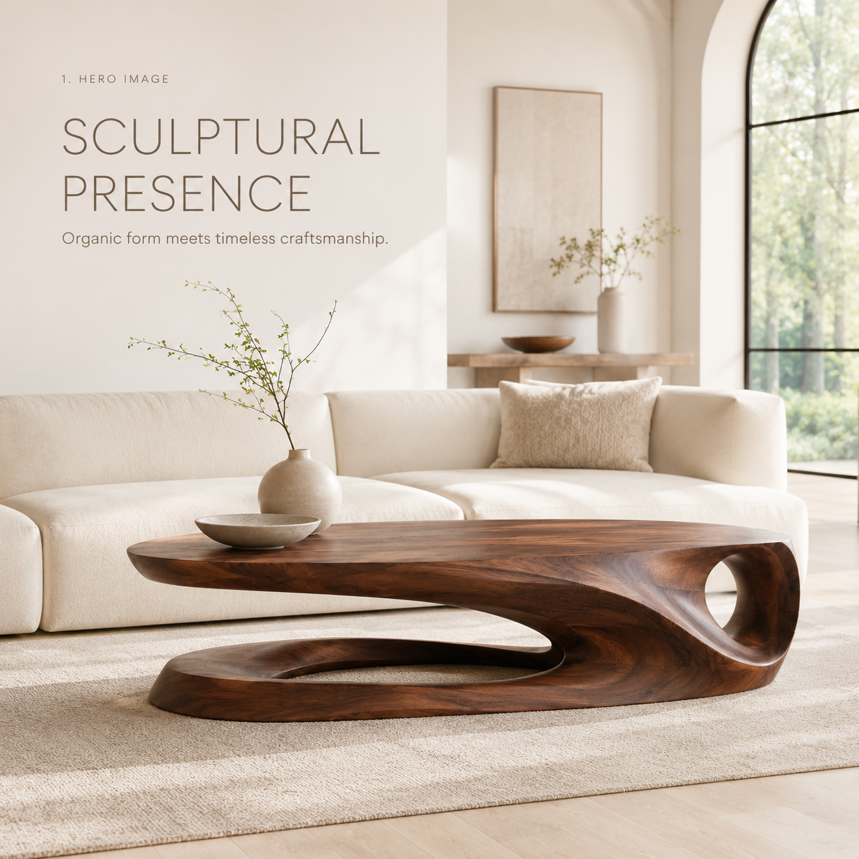 Brielle Sculpted Coffee Table - product image 02