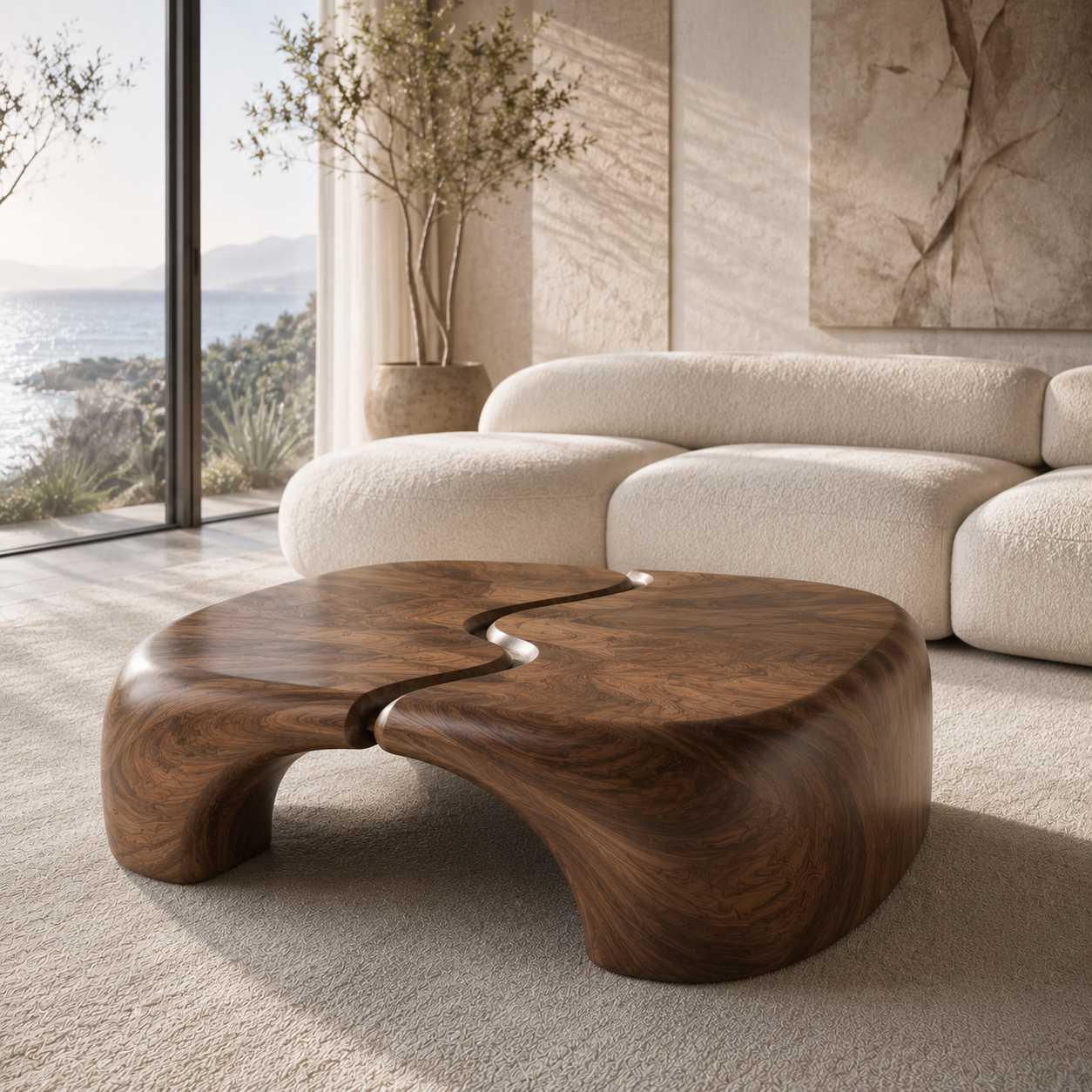 Mira Flow Wood Coffee Table - main view
