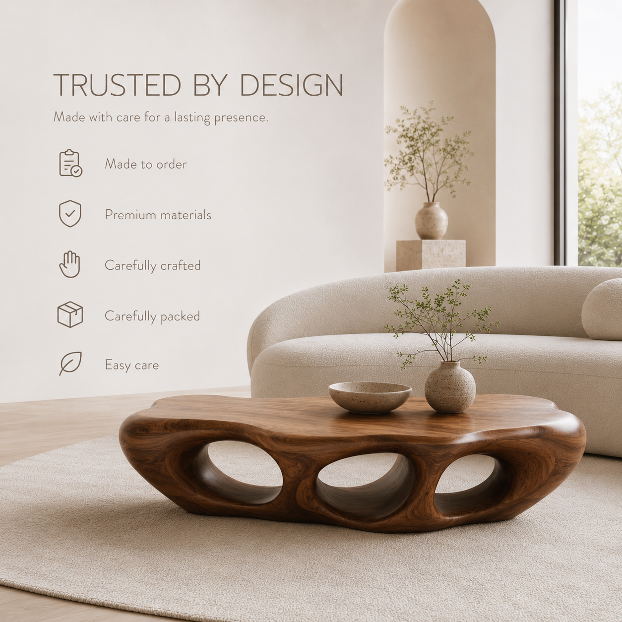 Marin Rounded Wood Coffee Table - product image 10