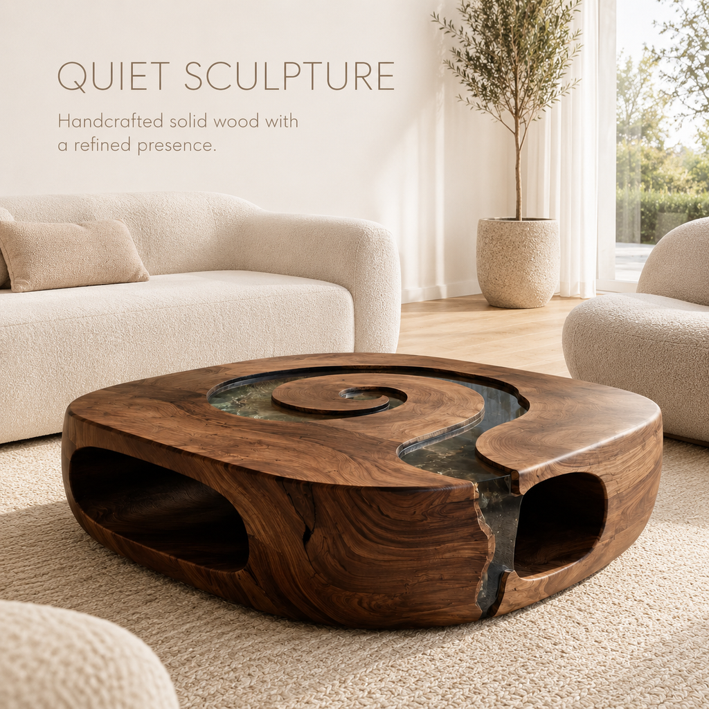 Marin Rounded Wood Coffee Table - product image 02