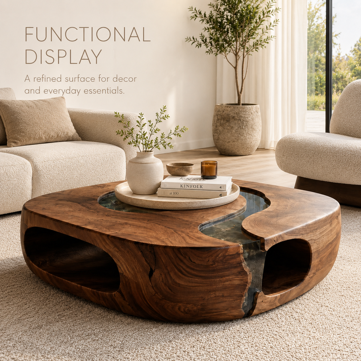 Marin Rounded Wood Coffee Table - product image 07