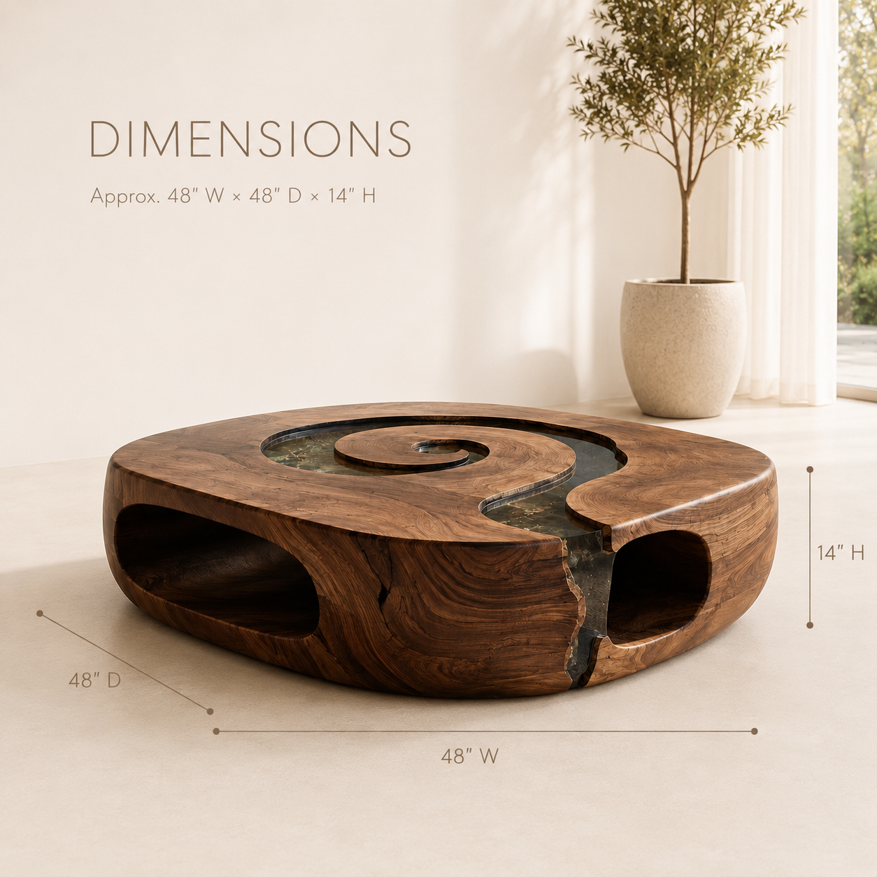 Marin Rounded Wood Coffee Table - product image 08
