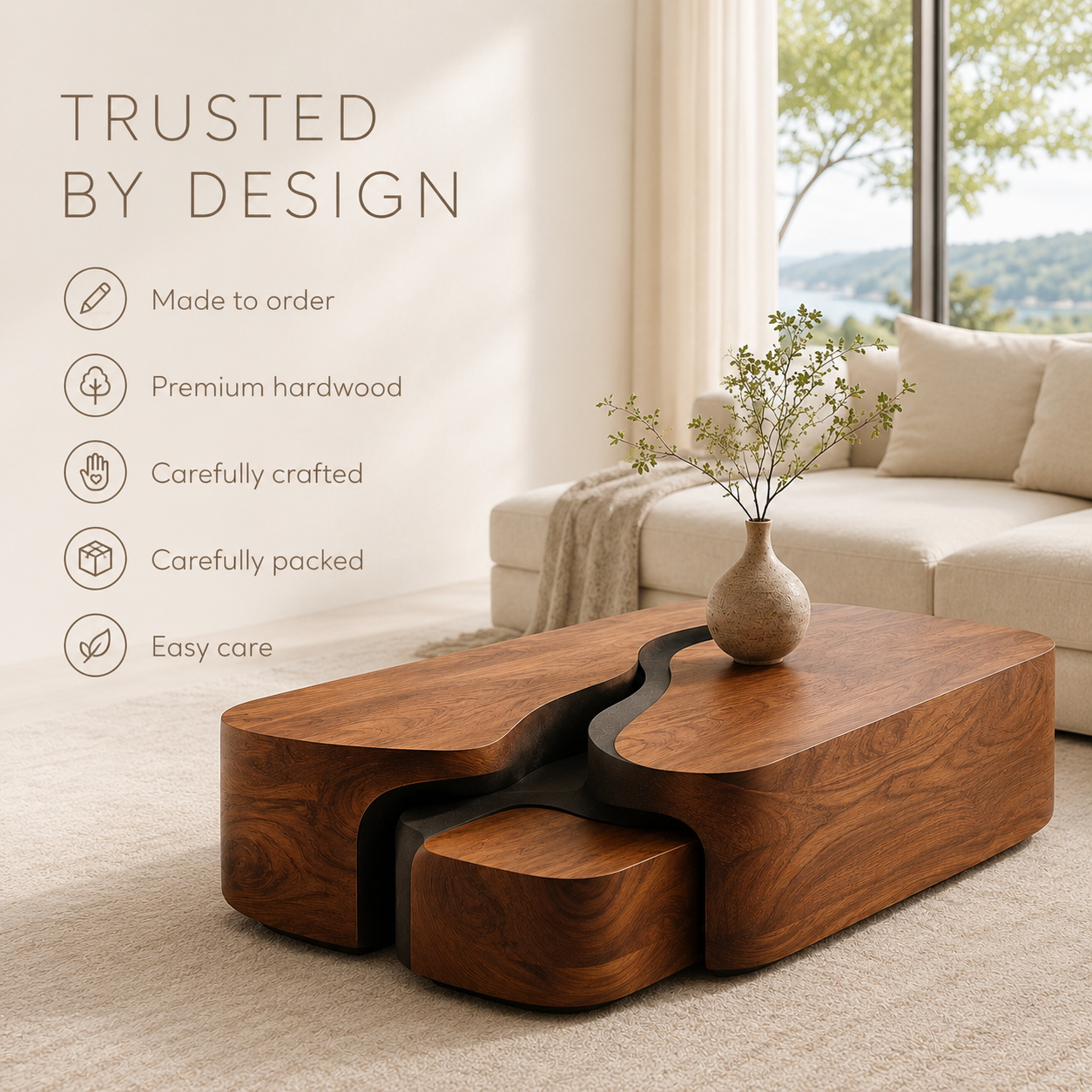 Liora Warm Walnut Coffee Table - product image 09