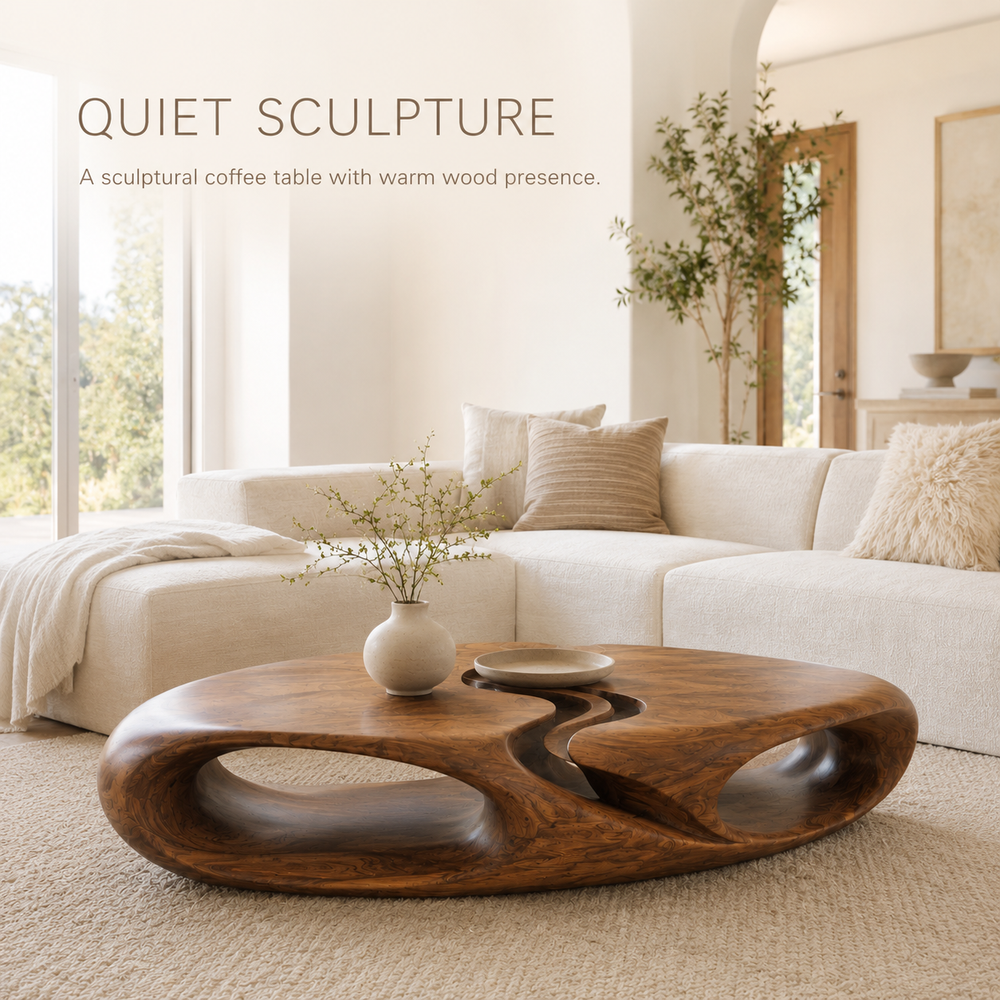 Marin Rounded Wood Coffee Table - product image 02