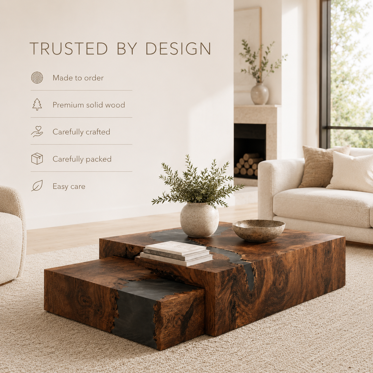 Celine Warm Modern Coffee Table - product image 09