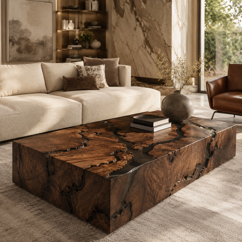 Alden Curved Wood Coffee Table - main view