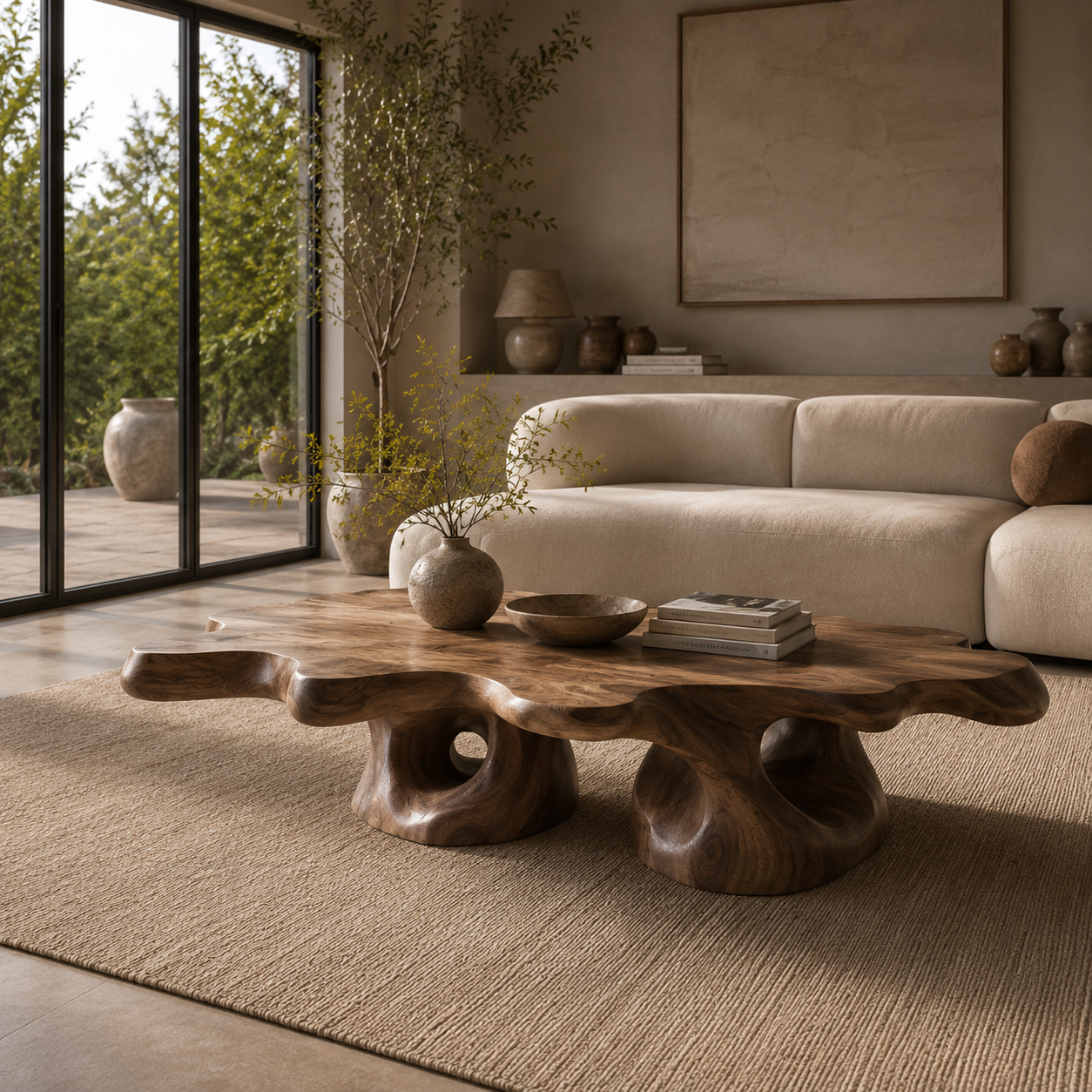 Marin Rounded Wood Coffee Table - Design 180 - main view