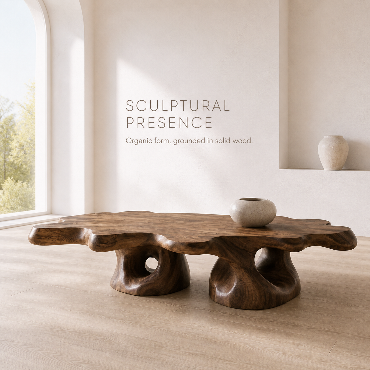 Marin Rounded Wood Coffee Table - Design 180 - product image 03