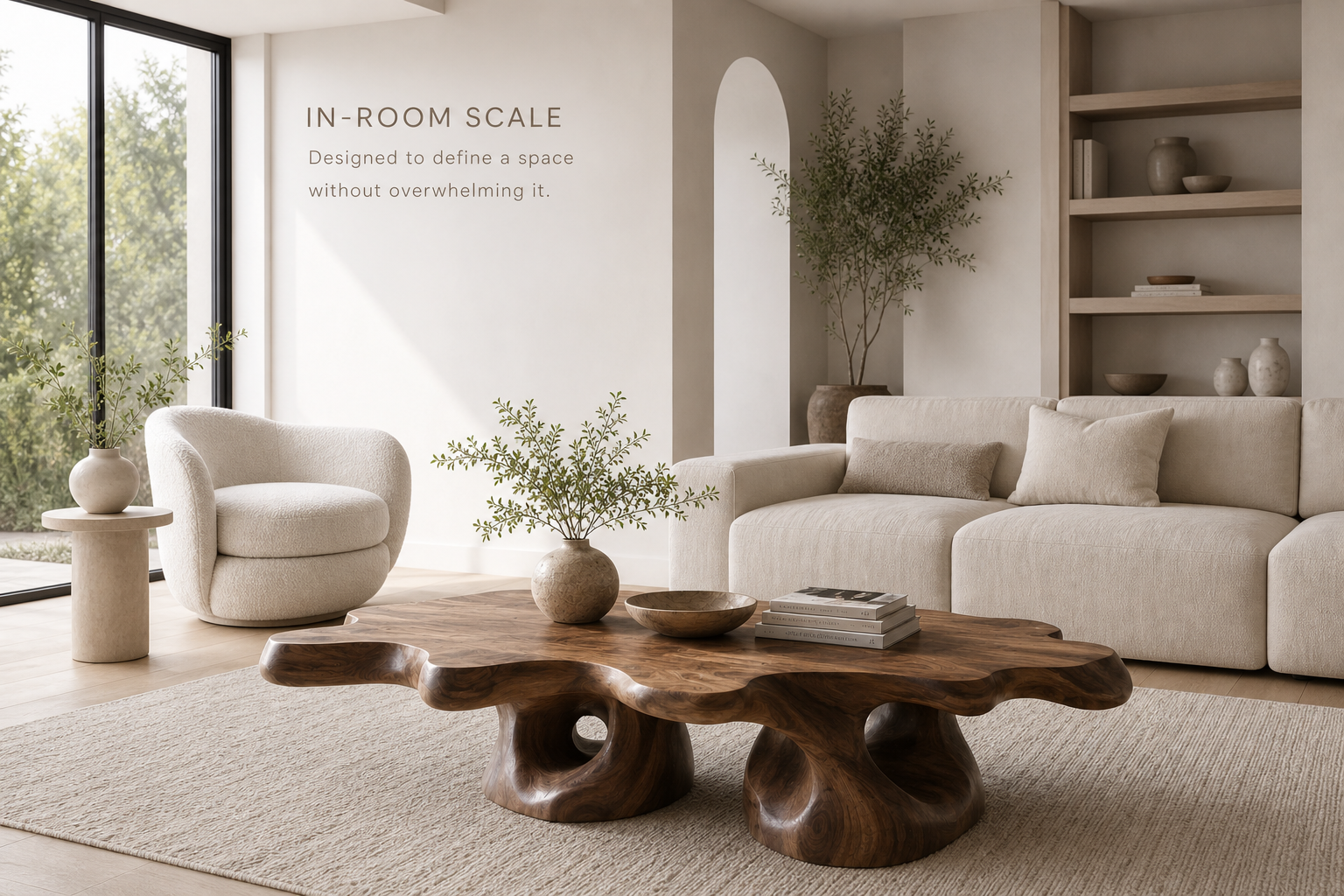 Marin Rounded Wood Coffee Table - Design 180 - product image 04