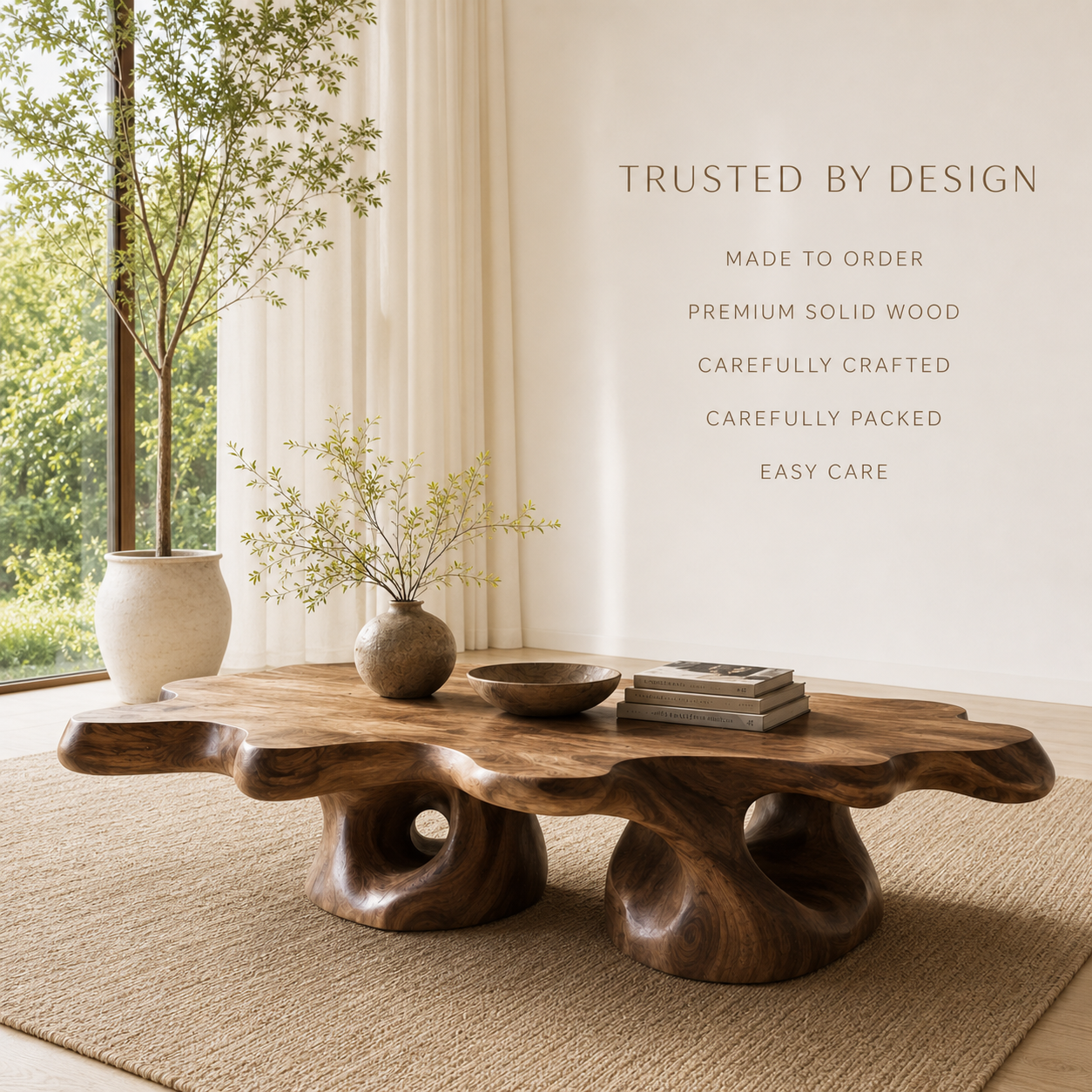 Marin Rounded Wood Coffee Table - Design 180 - product image 09