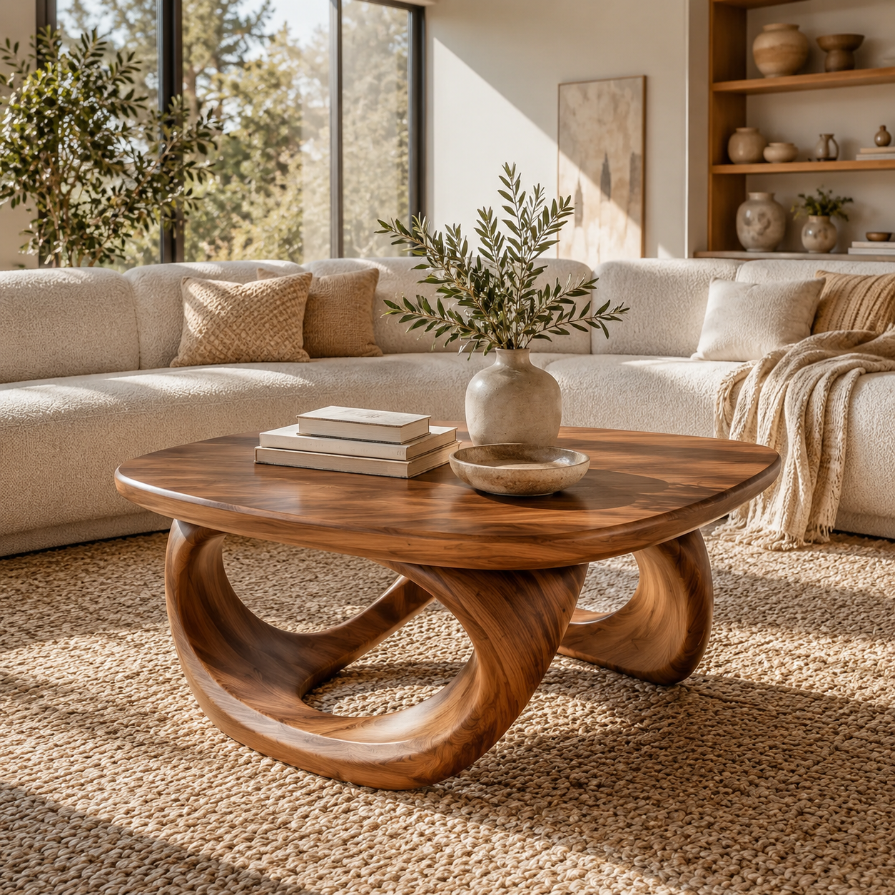 Alden Curved Wood Coffee Table - Design 197 - main view