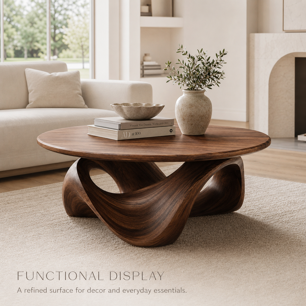 Elara Rounded Living Room Coffee Table - Design 204 - product image 07