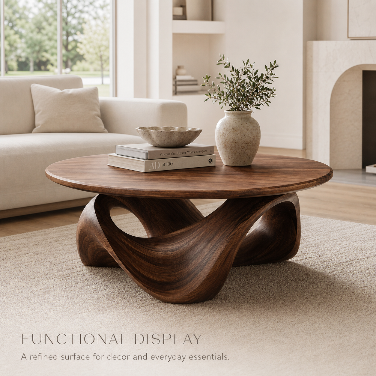 Elara Rounded Living Room Coffee Table - Design 204 - product image 07