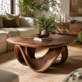 Liora Warm Wood Round Coffee Table - Design 207 - main view
