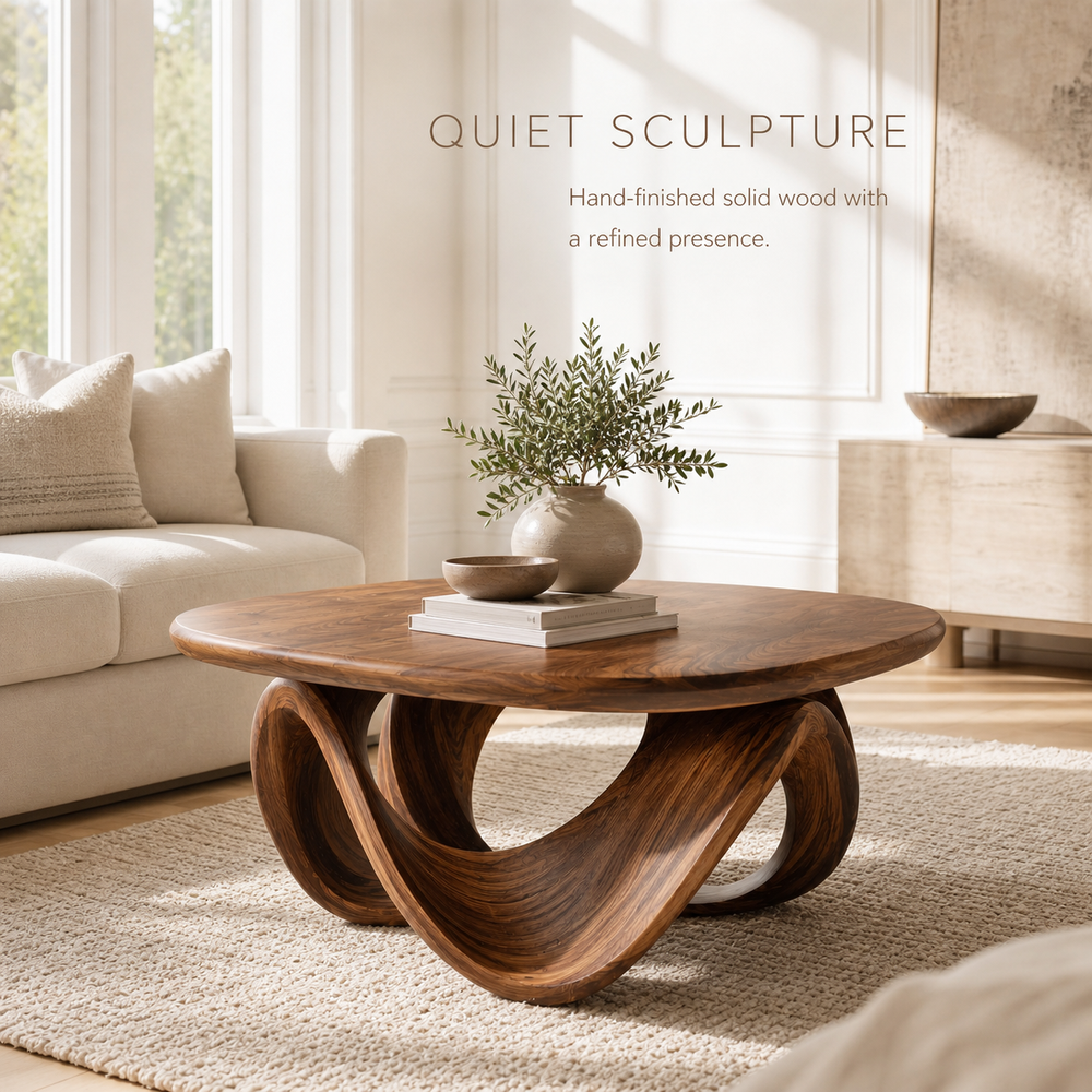 Liora Warm Wood Round Coffee Table - Design 207 - product image 02