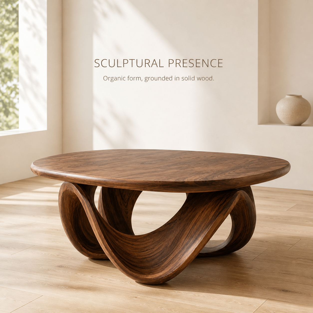 Liora Warm Wood Round Coffee Table - Design 207 - product image 03