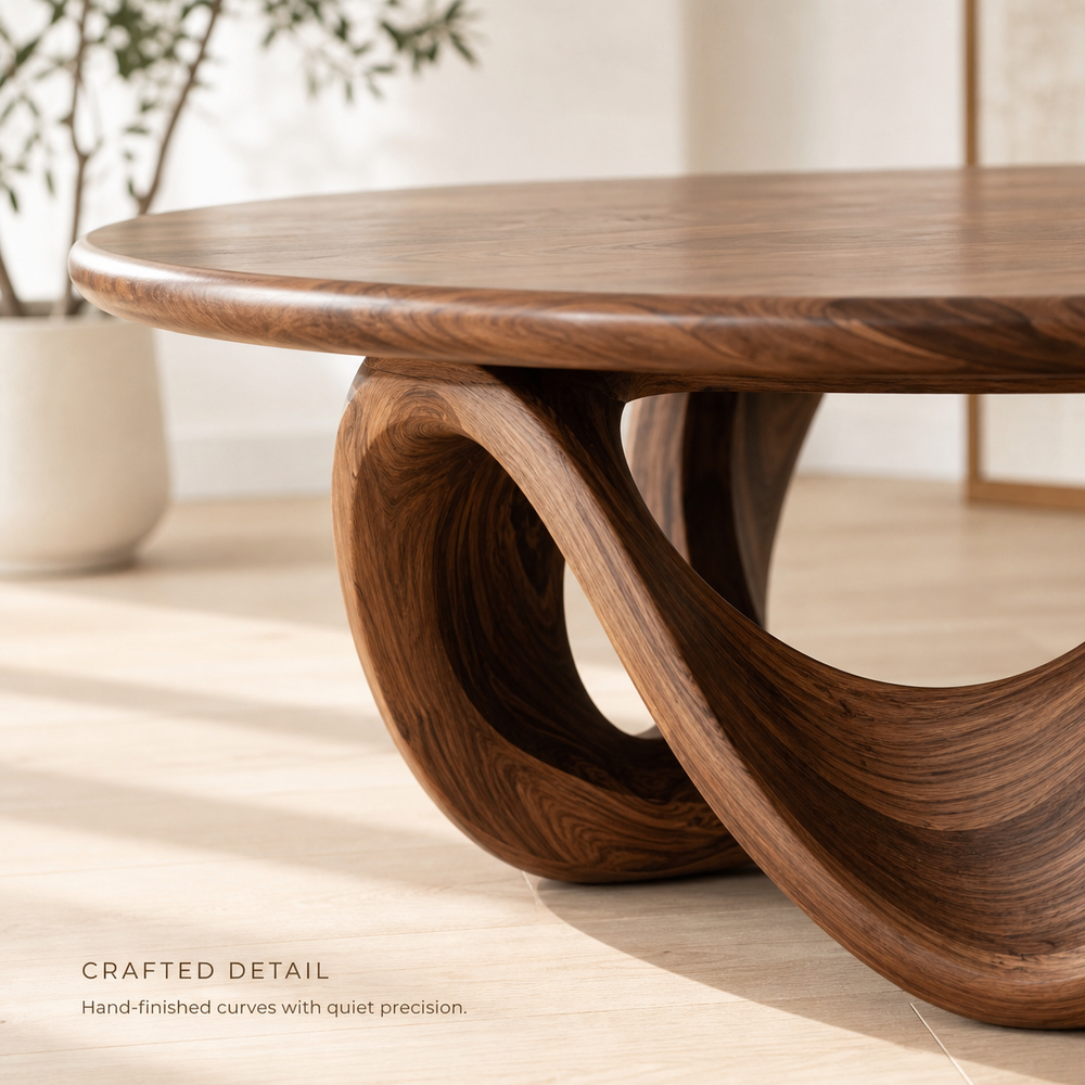 Liora Warm Wood Round Coffee Table - Design 207 - product image 06