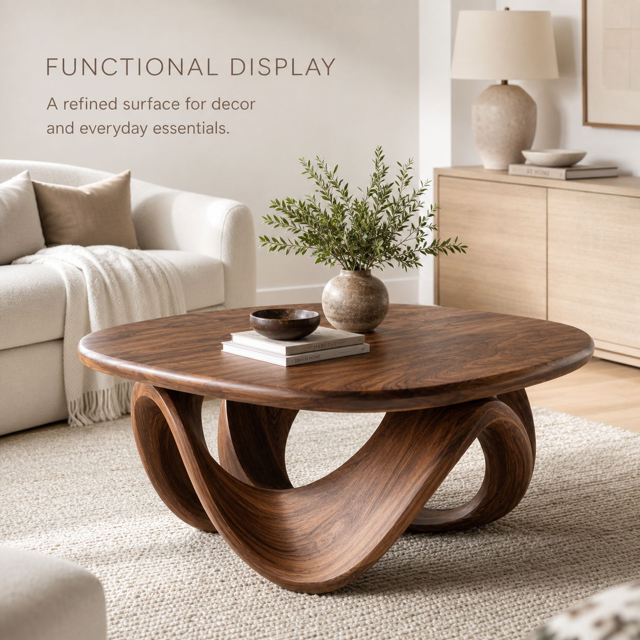 Liora Warm Wood Round Coffee Table - Design 207 - product image 07