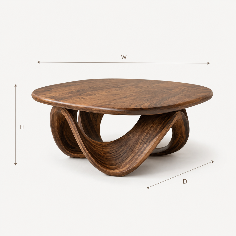 Liora Warm Wood Round Coffee Table - Design 207 - product image 08