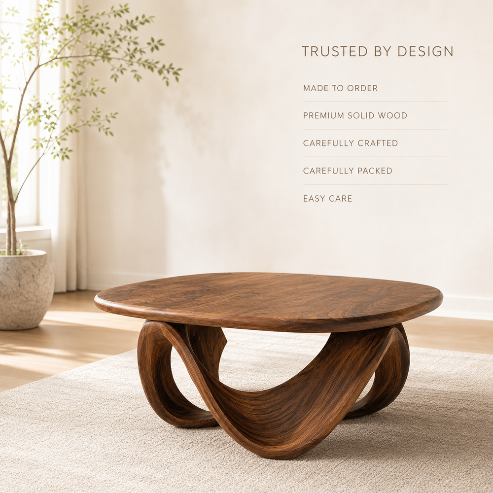 Liora Warm Wood Round Coffee Table - Design 207 - product image 09