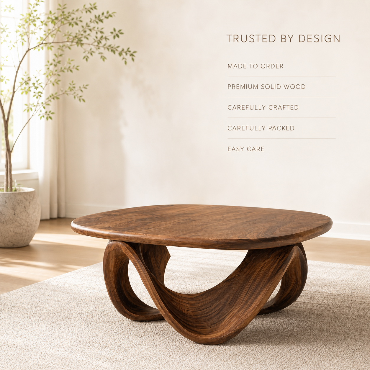 Liora Warm Wood Round Coffee Table - Design 207 - product image 09