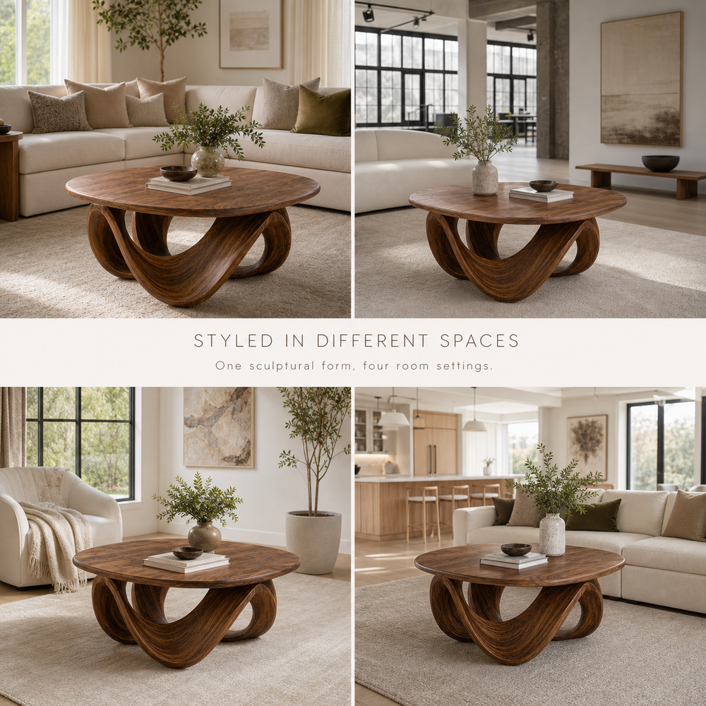 Liora Warm Wood Round Coffee Table - Design 207 - product image 10