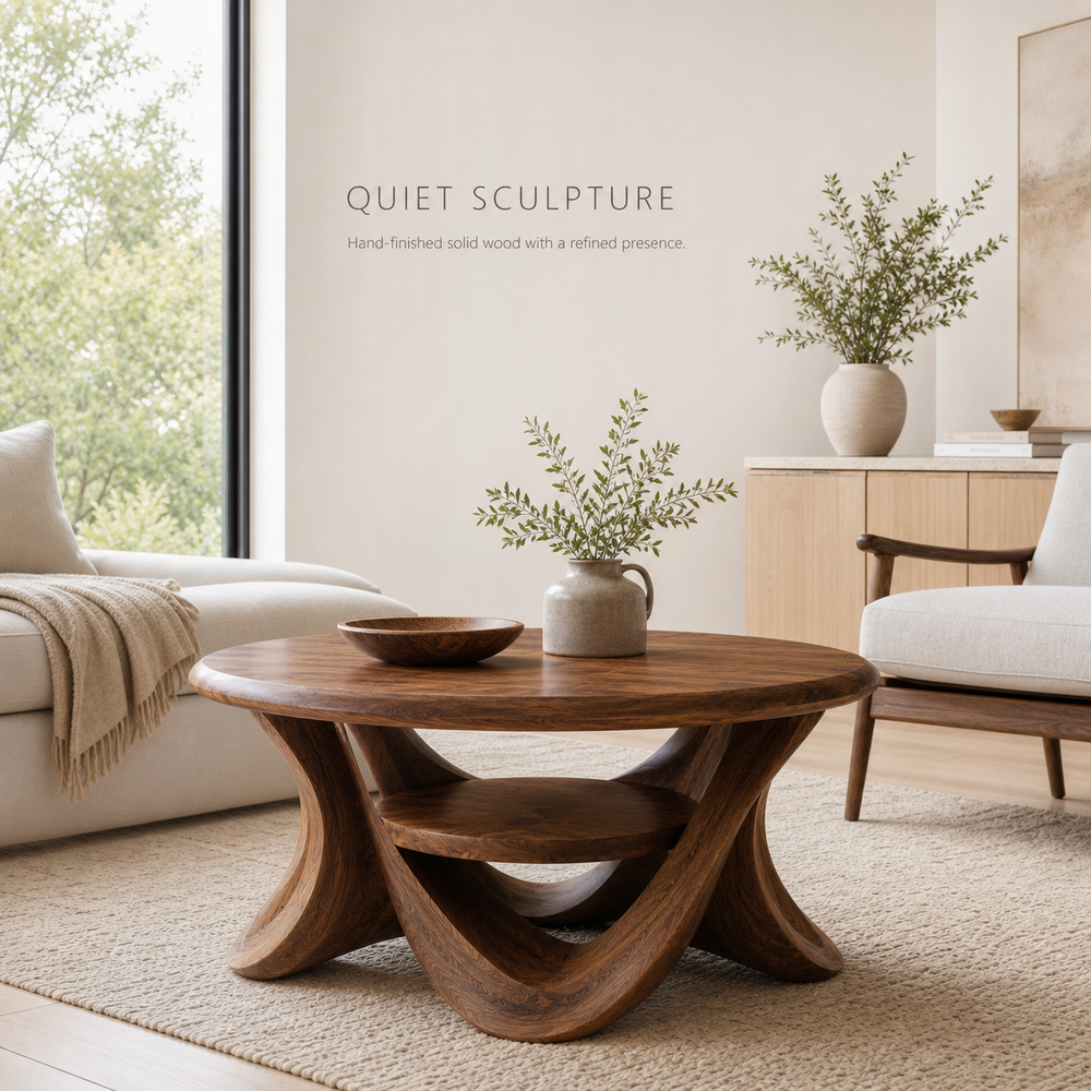 Celine Warm Modern Round Coffee Table - Design 217 - product image 02
