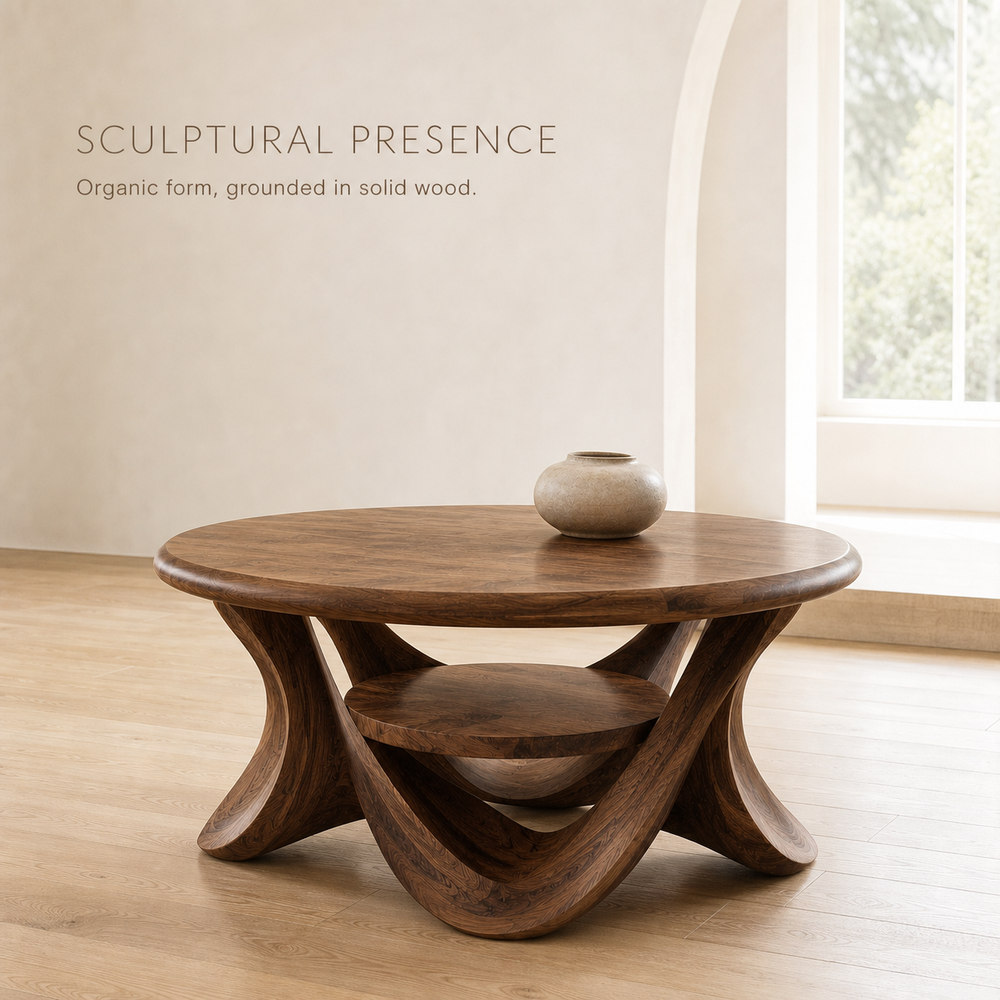 Celine Warm Modern Round Coffee Table - Design 217 - product image 03