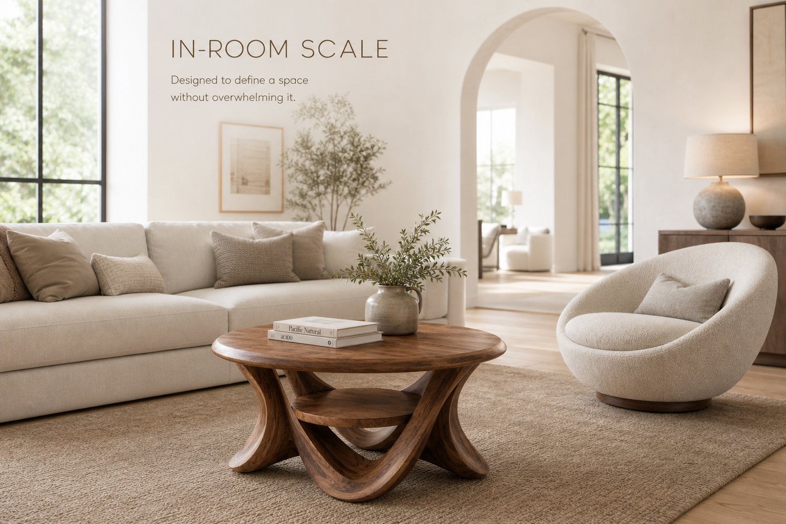 Celine Warm Modern Round Coffee Table - Design 217 - product image 04