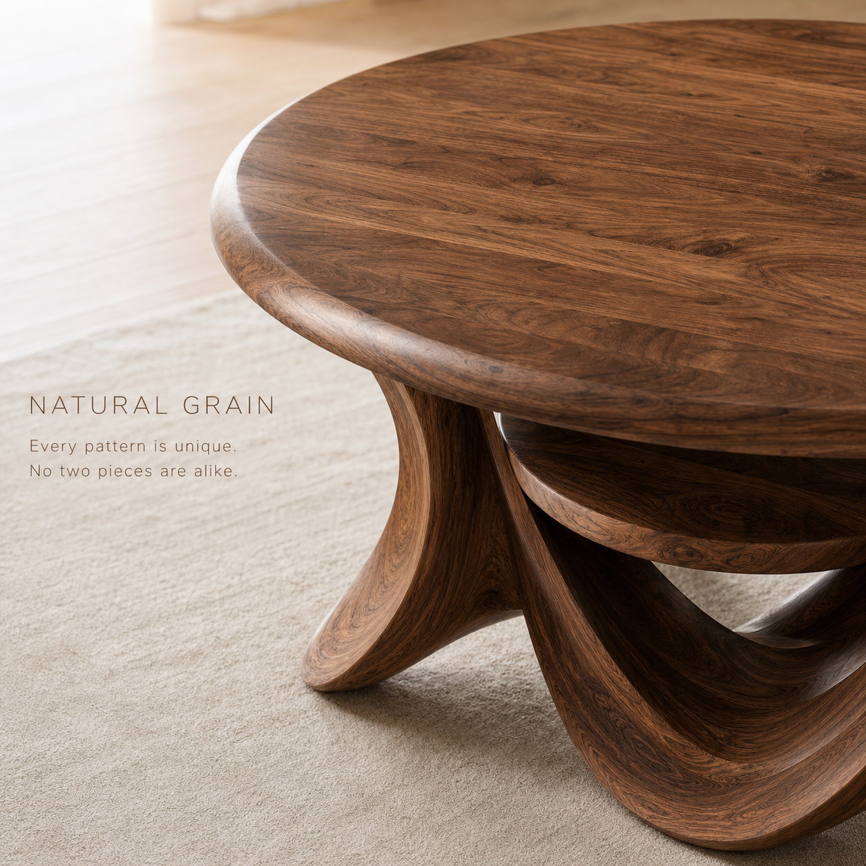 Celine Warm Modern Round Coffee Table - Design 217 - product image 05