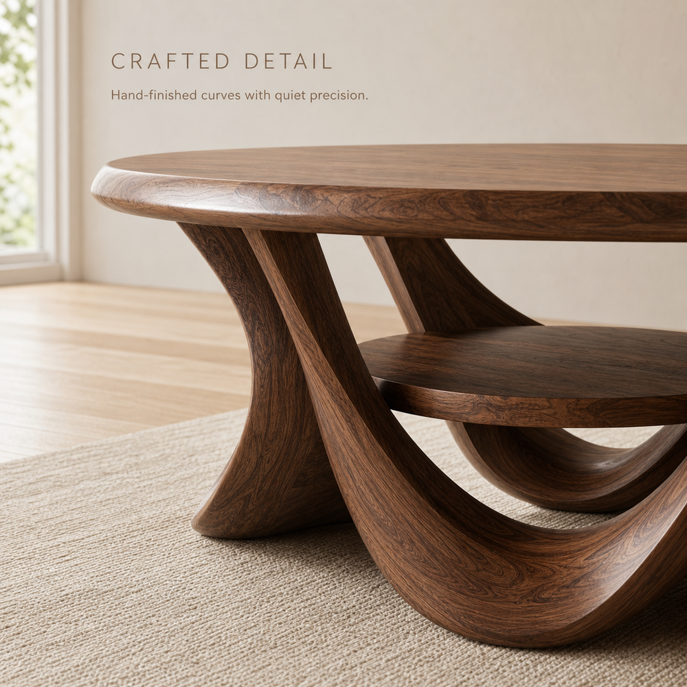 Celine Warm Modern Round Coffee Table - Design 217 - product image 06