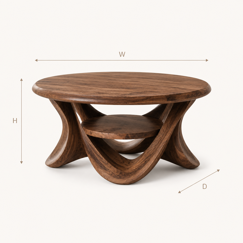 Celine Warm Modern Round Coffee Table - Design 217 - product image 08