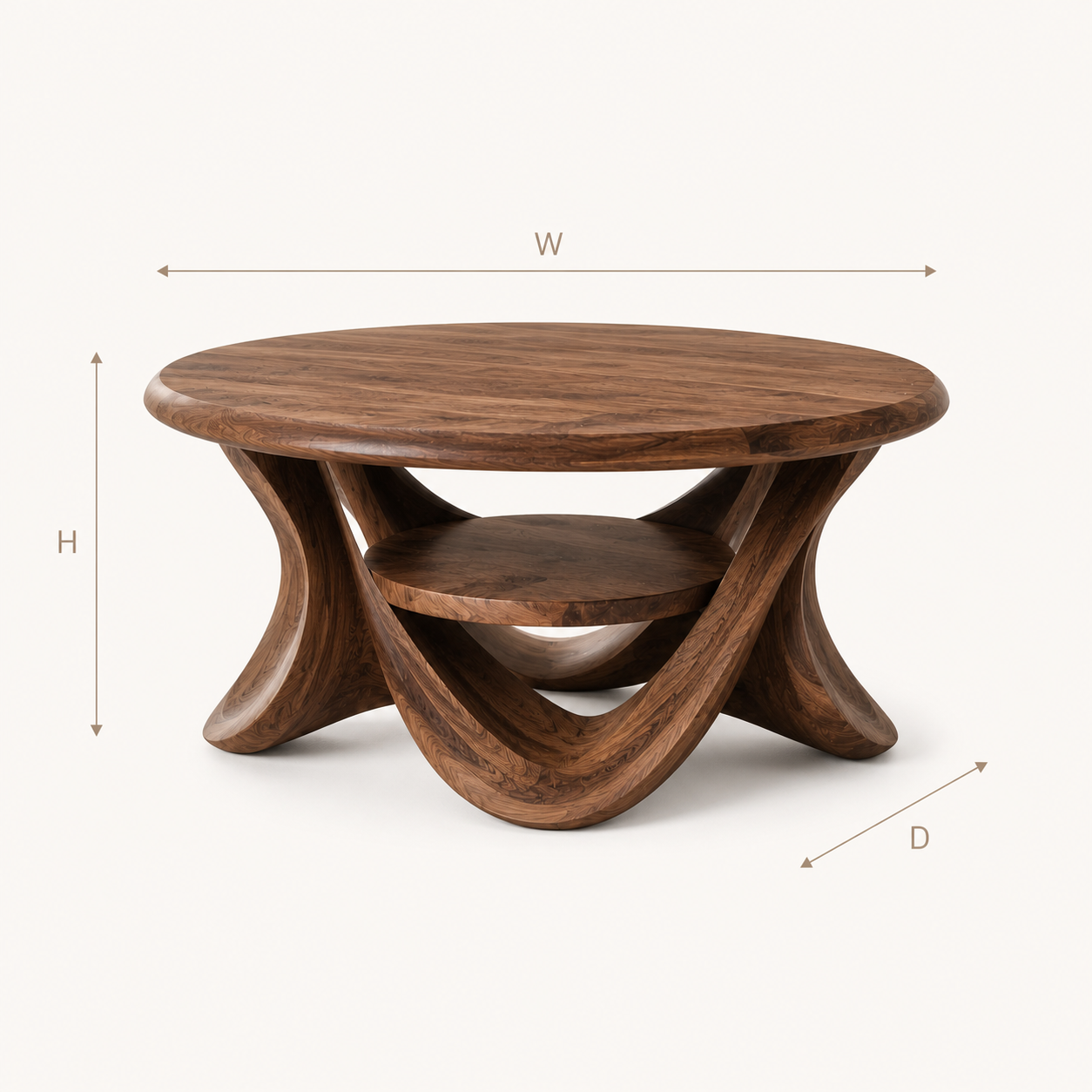 Celine Warm Modern Round Coffee Table - Design 217 - product image 08