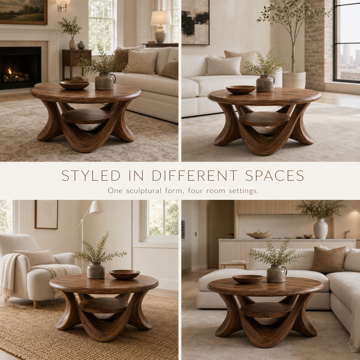 Celine Warm Modern Round Coffee Table - Design 217 - product image 10