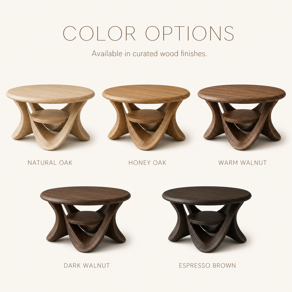 Celine Warm Modern Round Coffee Table - Design 217 - product image 11