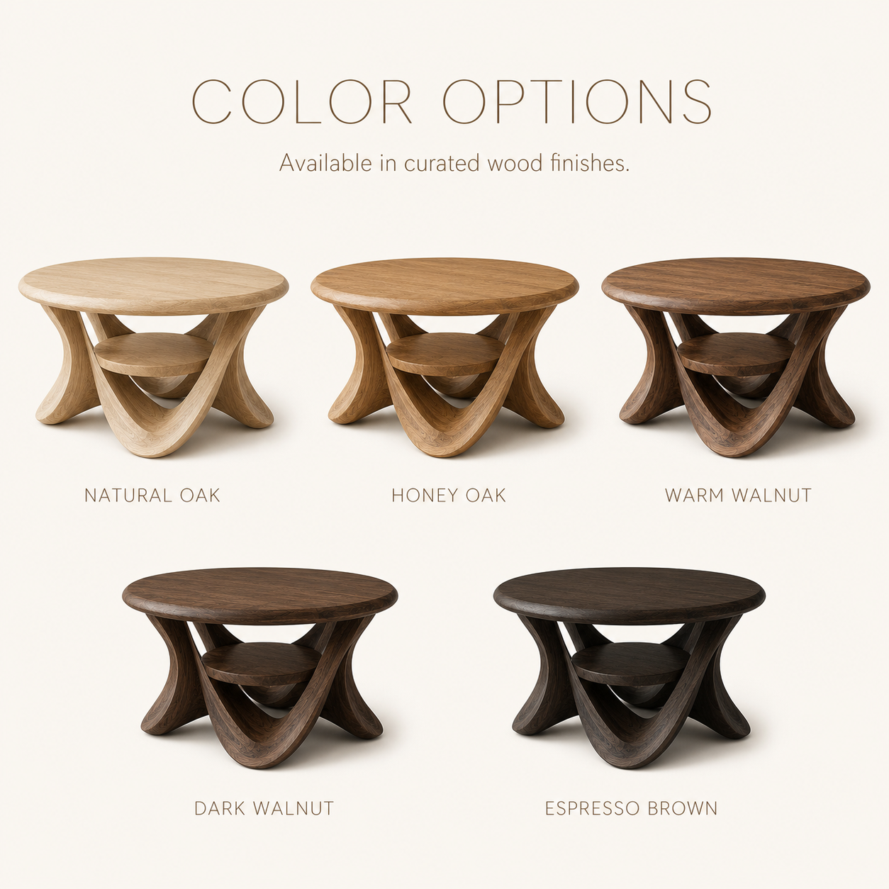 Celine Warm Modern Round Coffee Table - Design 217 - product image 11