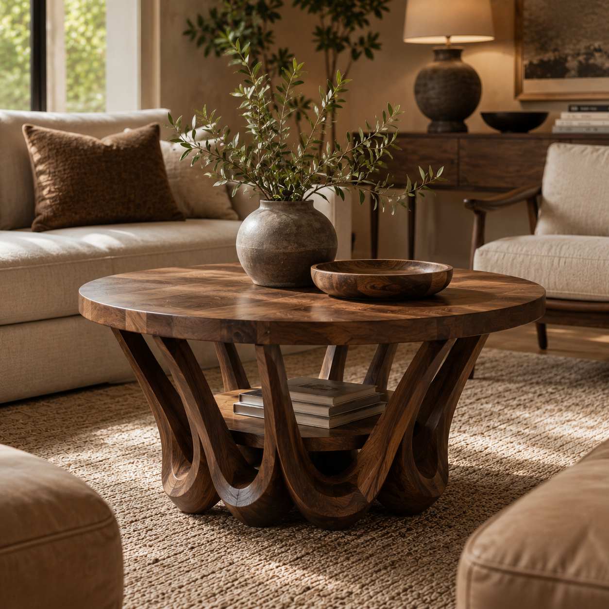 Aurelle Sculptural Round Coffee Table - Design 220 - main view