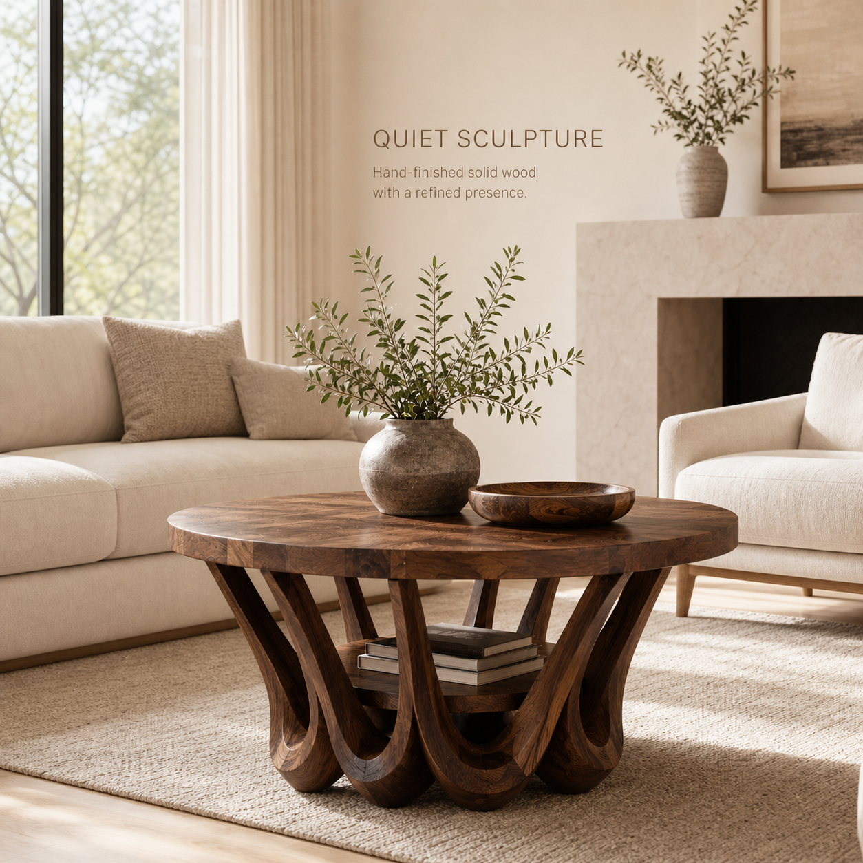 Aurelle Sculptural Round Coffee Table - Design 220 - product image 02