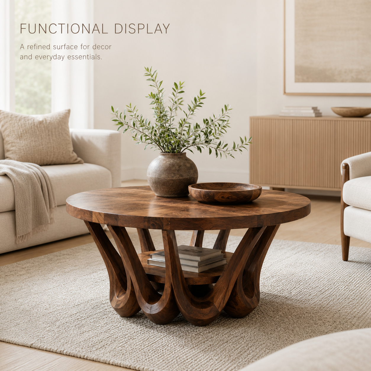Aurelle Sculptural Round Coffee Table - Design 220 - product image 07